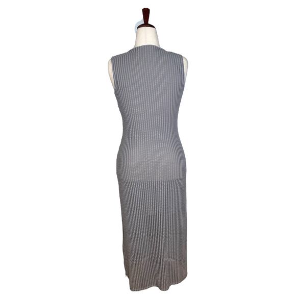 Second Skin by Find Me Now Addison Seersucker Midi Dress in Slate Grey Size: M/L - Picture 5 of 7